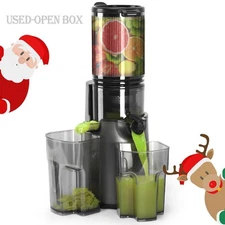 Cold Press Juicer, Masticating Juicer with Wide Feed Chute, Easy to Clean, Gray