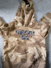 Genuine Oshkosh Sweatshirt Camouflage Green Brown Pull Over Hoodie Pockets 2T