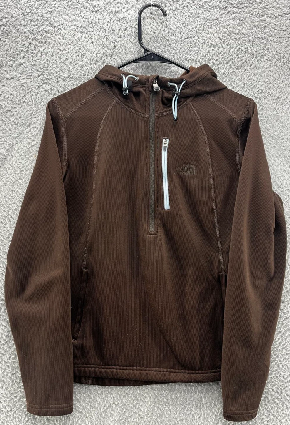 The North Face Women’s M Brown Softshell Fleece Hoodie Jacket 1/2 Zip Pullover