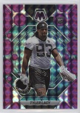 2023 Panini Mosaic Rookies Purple Mosaic Prizm 32/49 Tyler Lacy #370 4m4
