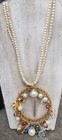 Vintage Upcycled Faux Pearl Necklace W/Large Pendent And Charms. — photo 5