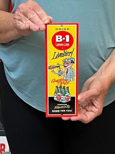 Vintage Style Metal Sign B1 Lemon Lime Door Push NOT Porcelain 9x3 Made USA