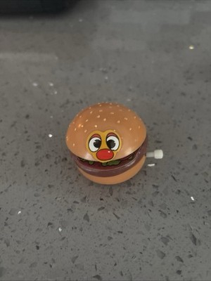 HAMBURGER NOVELTY WINDUP Toy OPENS & CLOSES MOUTH NOS big mac whopper windup toy