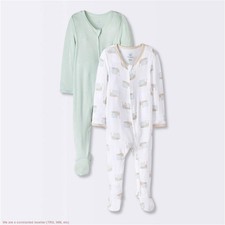 Baby 2pk Snails Soft Modal Blend Pajamas Cloud Island Mint 3-6M *SEE DEAL!!!*
