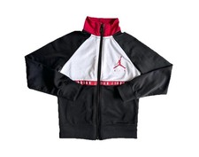 Jordan XS 4 Boys Jacket Full Zip High Neck Black Red White Logo 3-4 Years 98-104