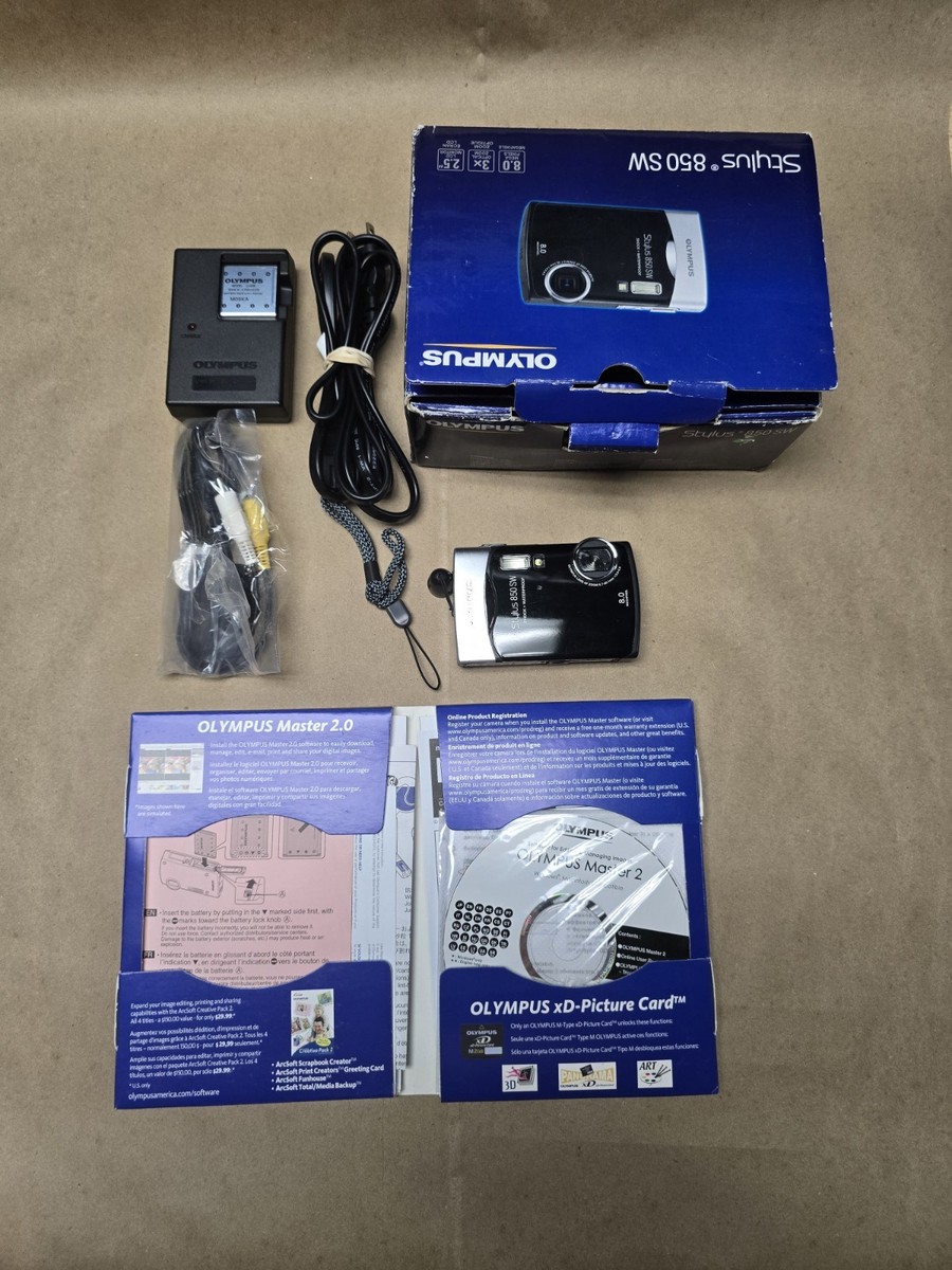 Olympus Stylus 850 SW 8.0MP Digital Camera - Black w/ Manual
