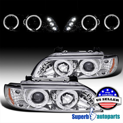 #ad Fits 1996 2003 BMW E39 528i 540i Dual LED Halo Projector Headlights Lamps 96 03 $175.98