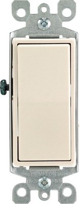 Leviton 05603-2TS 3-Way Rocker Switch 15A Light Almond Quiet AC Control - De