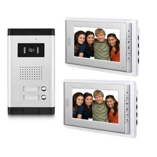Apartment Video Intercom System   2 Units Wired 7" Monitor