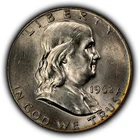 1962 50c Franklin Silver Half Dollar - Rainbow Rim Toning - BU - SKU-H3760