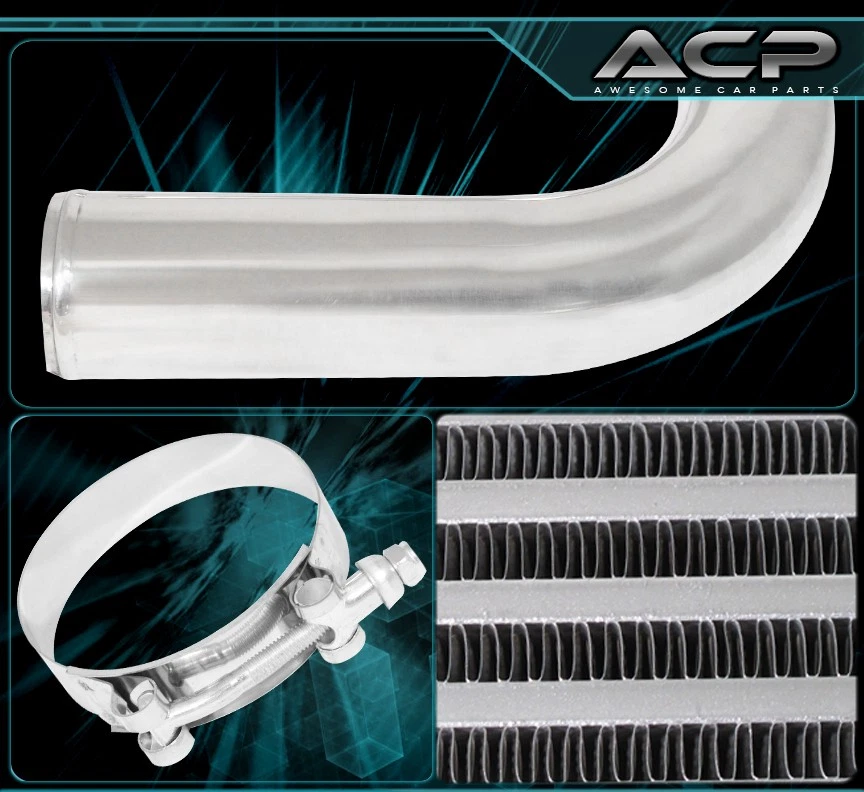 Turbo Charger 2.5" Aluminum Piping Kit + Fmic Front Mount Intercooler + Clamps - Image 3 of 3