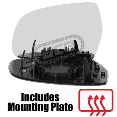 Audi A3 Hatchback 2008-2013 Mirror Glass Convex Heated Passenger Side Clip On