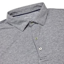 Johnnie-O Polo Shirt Mens XL Blue Striped Performance Stretch Short Sleeve Golf