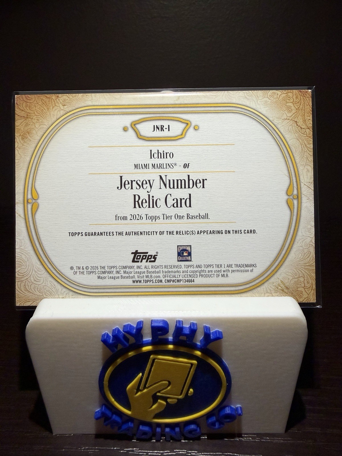 Ichiro 2026 Topps Tier One Jersey Game Used Number Relic Card /99 #JNR-1 Marlins view 2