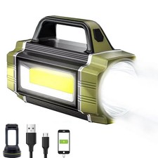 Rechargeable Solar LED Spotlight, Super Bright 13000LM Handheld LED Searchlig...