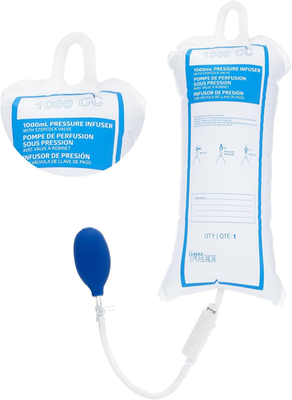 #ad 1000ml Pressure Infusion Bag w Gauge 3 Way Stopcock IV Pole Ready TPU Tough $37.99