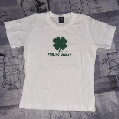 Y2k David & Goliath Feeling Luck St Patricks Day Fitted  Novelty Tee T-Shirt XL