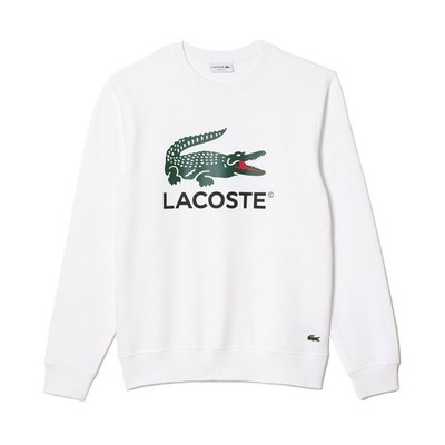 Lacoste Men's Fleece Crew Neck Sweatshirt in White SH1281-51 001
