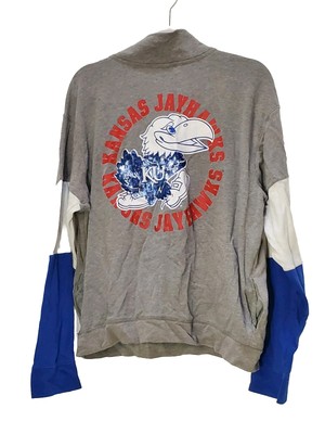 KU NCAA Pink Victoria's Secret Fifth Ocean 1/4 Zip Sweatshirt Mock Neck L Shirt 