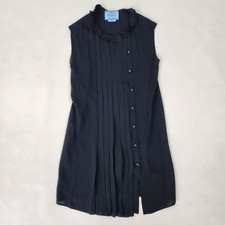 PRADA Long Dress Frill Pleated Dress Black Size 38 (M–L Equivalent) W5120