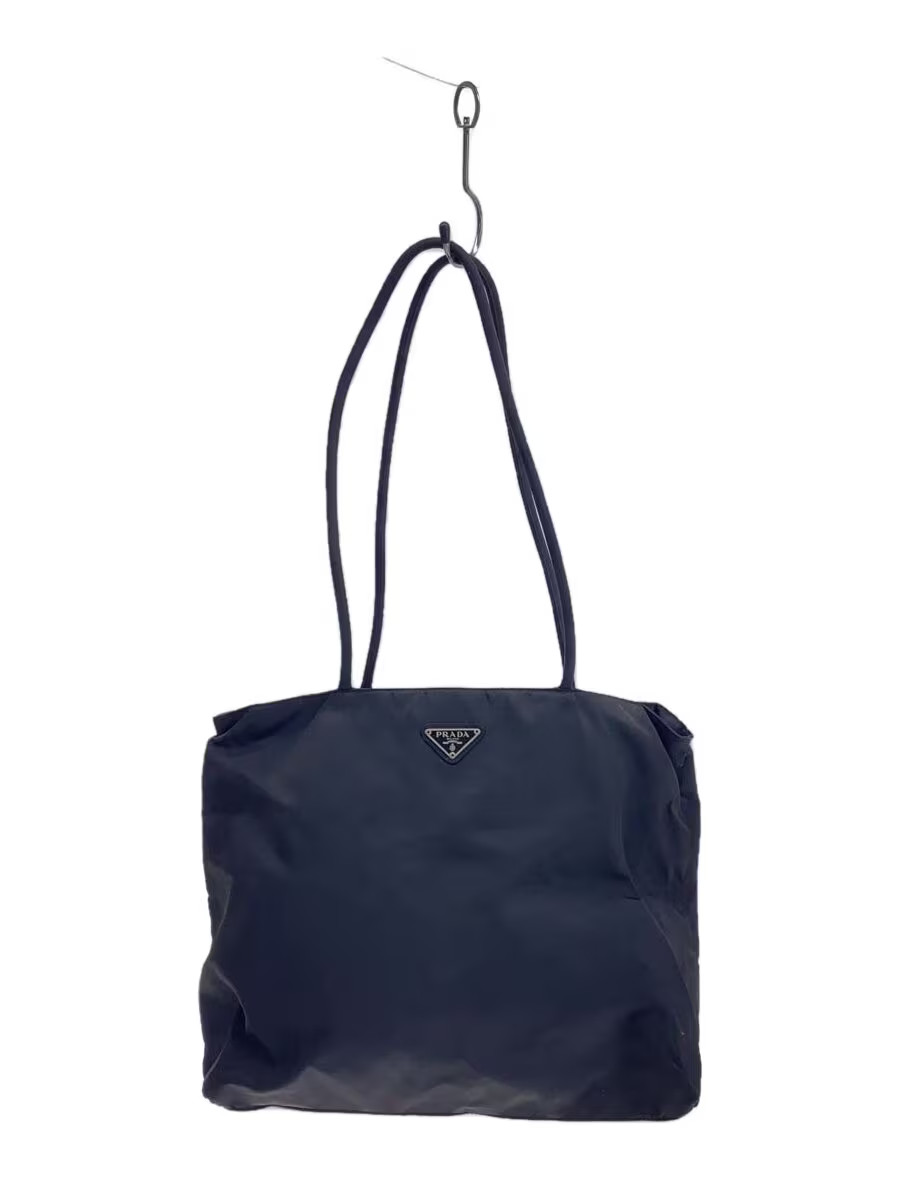 Prada Black Solid Color Leather Tote Bag