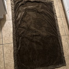 Restoration Hardware Chocolate Brown Plush Fleece 42  x 63  Throw Blanket New
