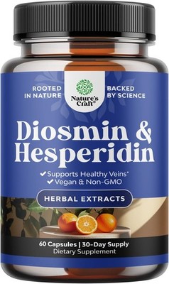 Diosmin Hesperidin 1000mg Complex for Adults - Bitter Orange Supplement for Vari