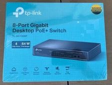 TP-Link TL-SG1008P, 8-Port Gigabit Desktop Switch 4 PoE+Ports @64W NEW
