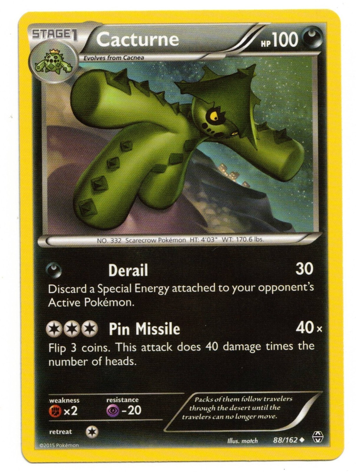 Pokemon Card: Cacturne 88/162  XY Breakthrough Set! GD