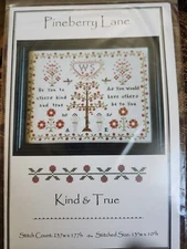 Kind & True Pineberry Lane Sampler Cross Stitch Chart 2022 Ships Free