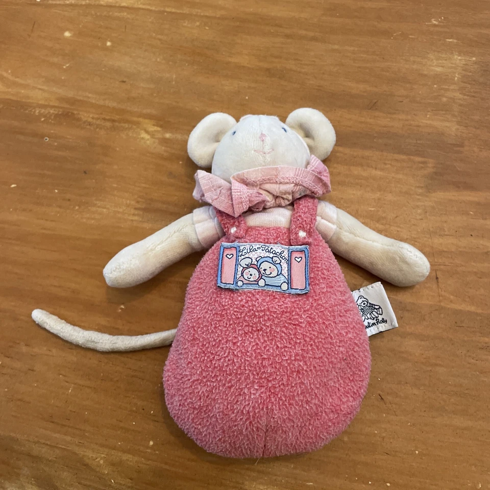 Doudou Souris Rose MOULIN ROTY Lila Et Patachon Hochet 17 Cm Peluche - Photo 1/4