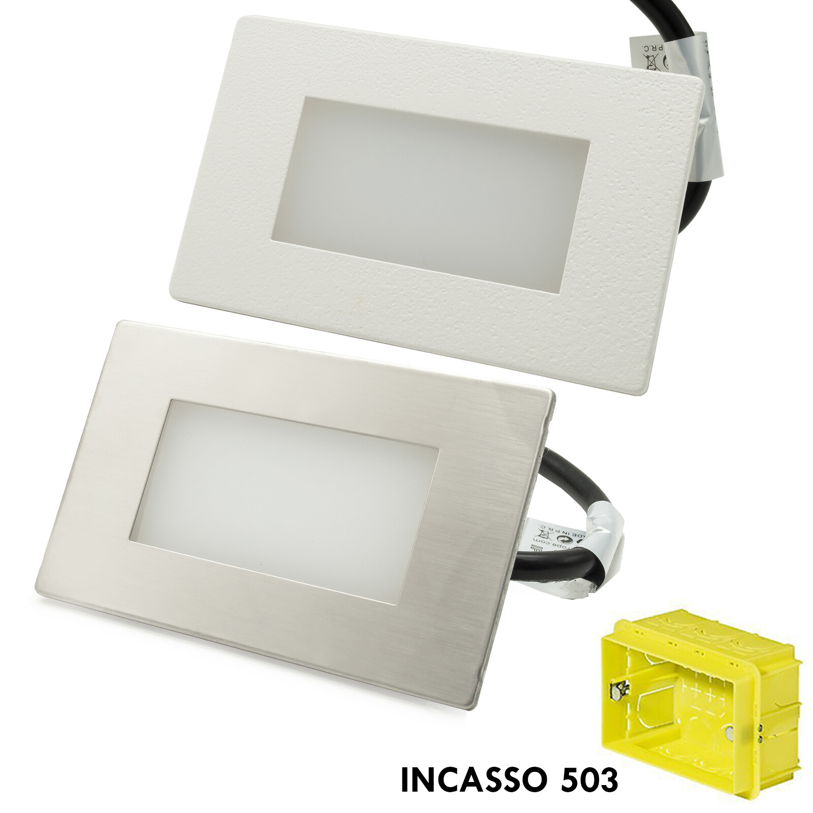 Segnapassi esterno LED faretto giardino 3W incasso cassetta 503 4000K IP65 230v