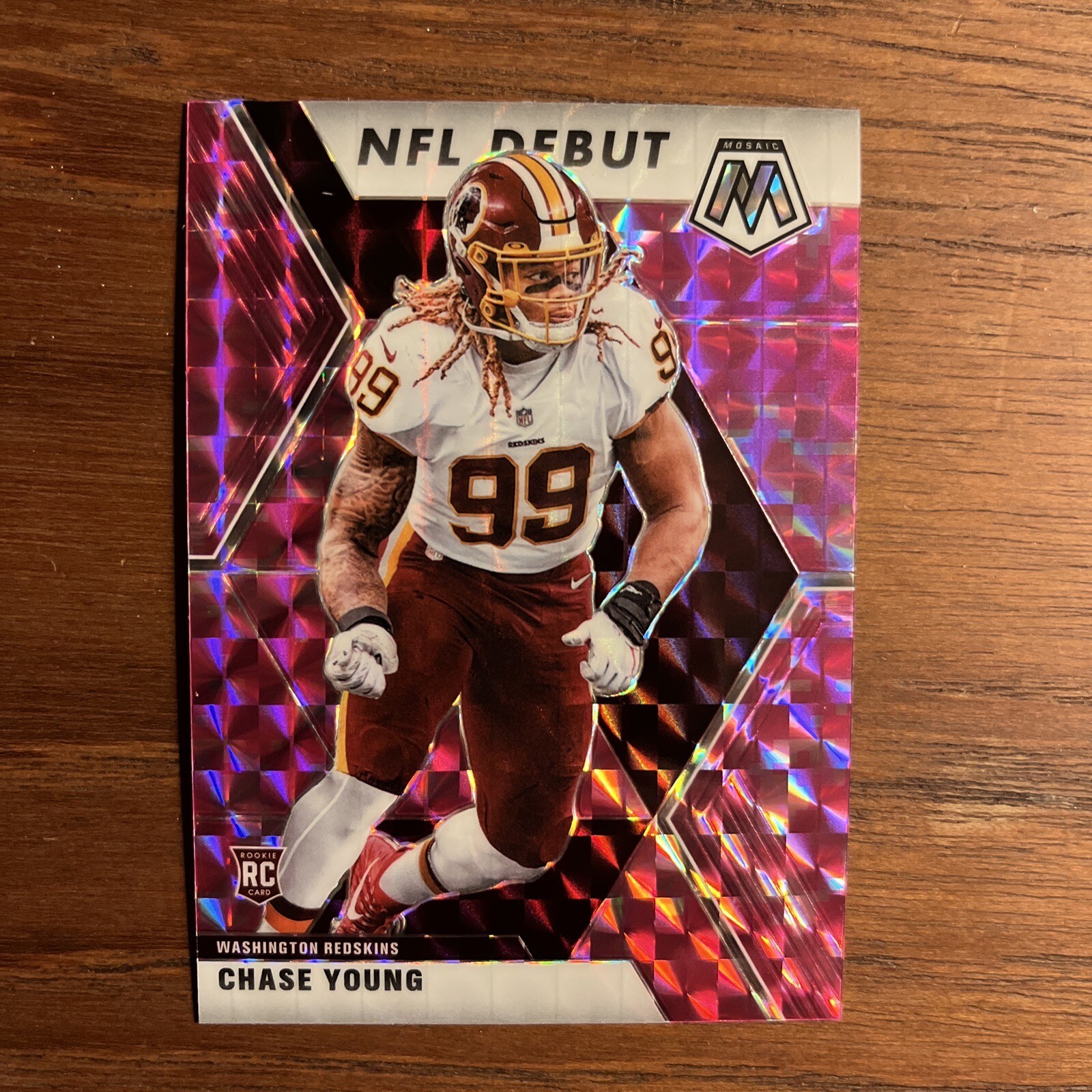 Chase Young 2020 Panini Mosaic Pink Camo Prizm NFL Debut #272 Rookie RC