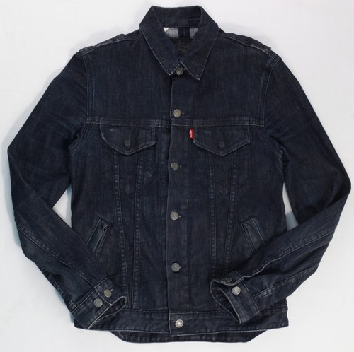 Levi's Commuter Trucker Jacke Slim Cut S blau Denim Reflektoren verlängerter Rücken