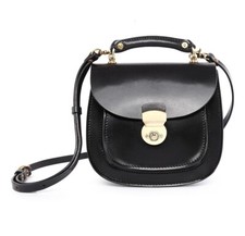 Old Trend Women's Genuine Leather Halibut Crossbody Bag Black Gold