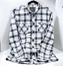 Buffalo David Bitton Shirt Mens XL Blue Plaid Button Up Long Sleeve