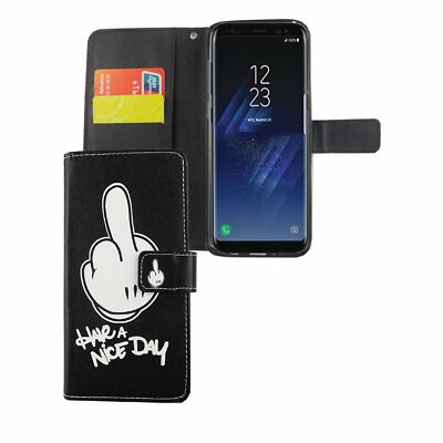 Handyhülle für Samsung Galaxy S8 Plus Schutztasche Wallet Cover 360 Case Schwarz
