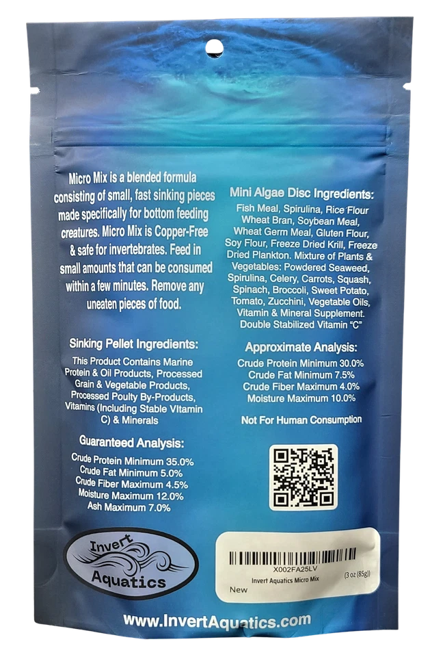 Micro Mix - Sinking Blended Diet for Snails, Shrimp & Bottom Feeding Fish - Image 2 of 3