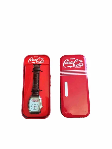 Vintage Coca Cola Wristwatch Soda Advertising New In Refrigerator Gift Tin