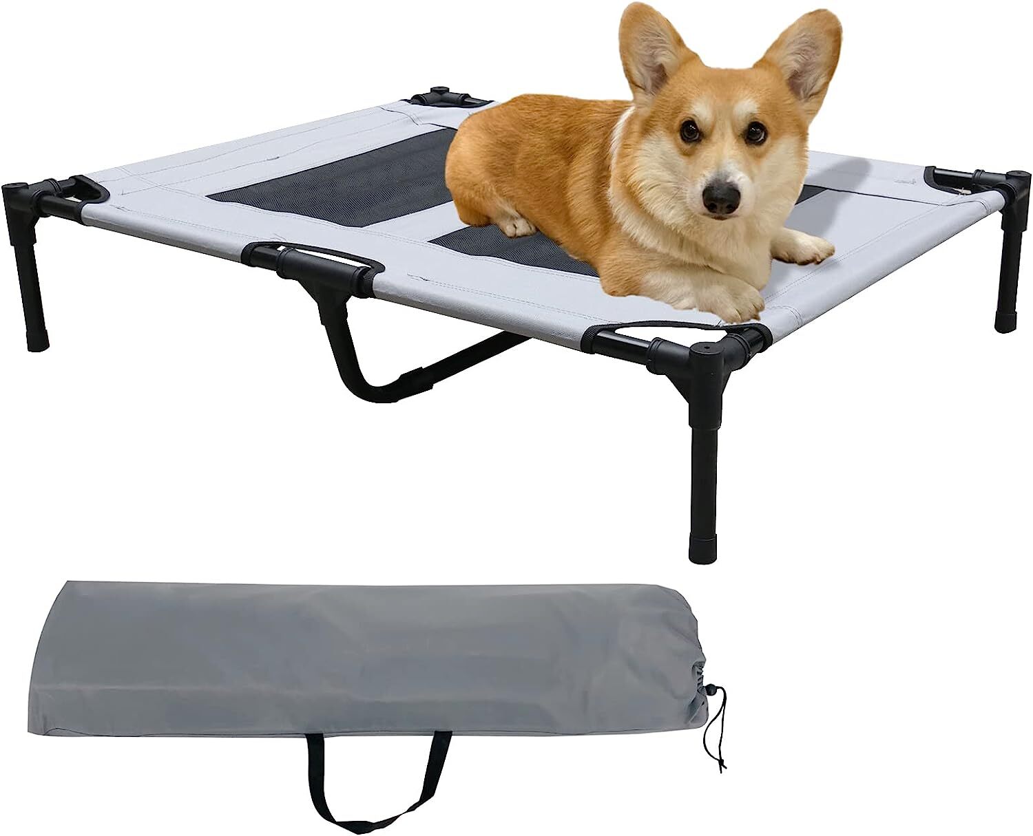 Elevated Dog Cot Portable Raised Pet Bed with Breathable Mesh for Large