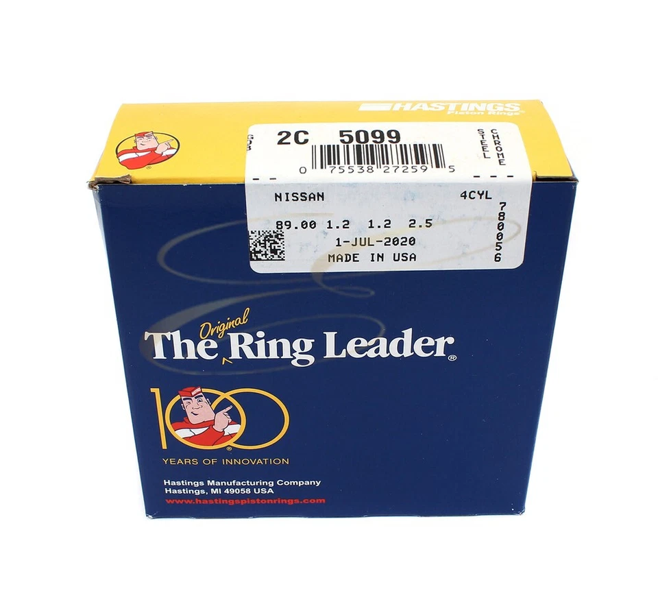 Fits 98-17 Nissan Altima Frontier Sentra 2.4L 2.5L L4 DOHC Hastings Piston Rings Foto 2 de 4