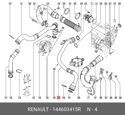 Durite Turbo Schlauch Ladeluftkühler Renault Megane III Scenic III 1.5 dCi 144603415R - Bild 6 von 8