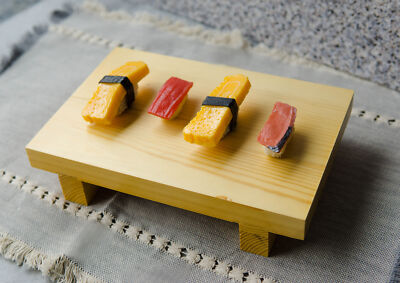 Japanese Korean Cuisine Sashimi Sushi Kimbap Geta Bamboo Wood Serving Plate 10''L