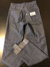 Vintage 70s Youth Kids Boys Levi's Denim Blue Jeans Cuffed Bottoms