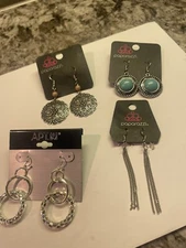 Lot Of 3 Paparazzi 1 Apt 9 NWT Earrings Pierced Dangle Silver Tone