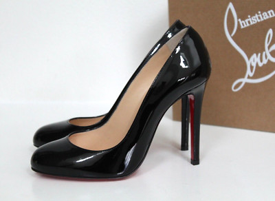 ルブタン 未使用 (36.5) FIFILLE 100 PATENT Christian Louboutin Fifille Black Patent Leather Pumps SZ