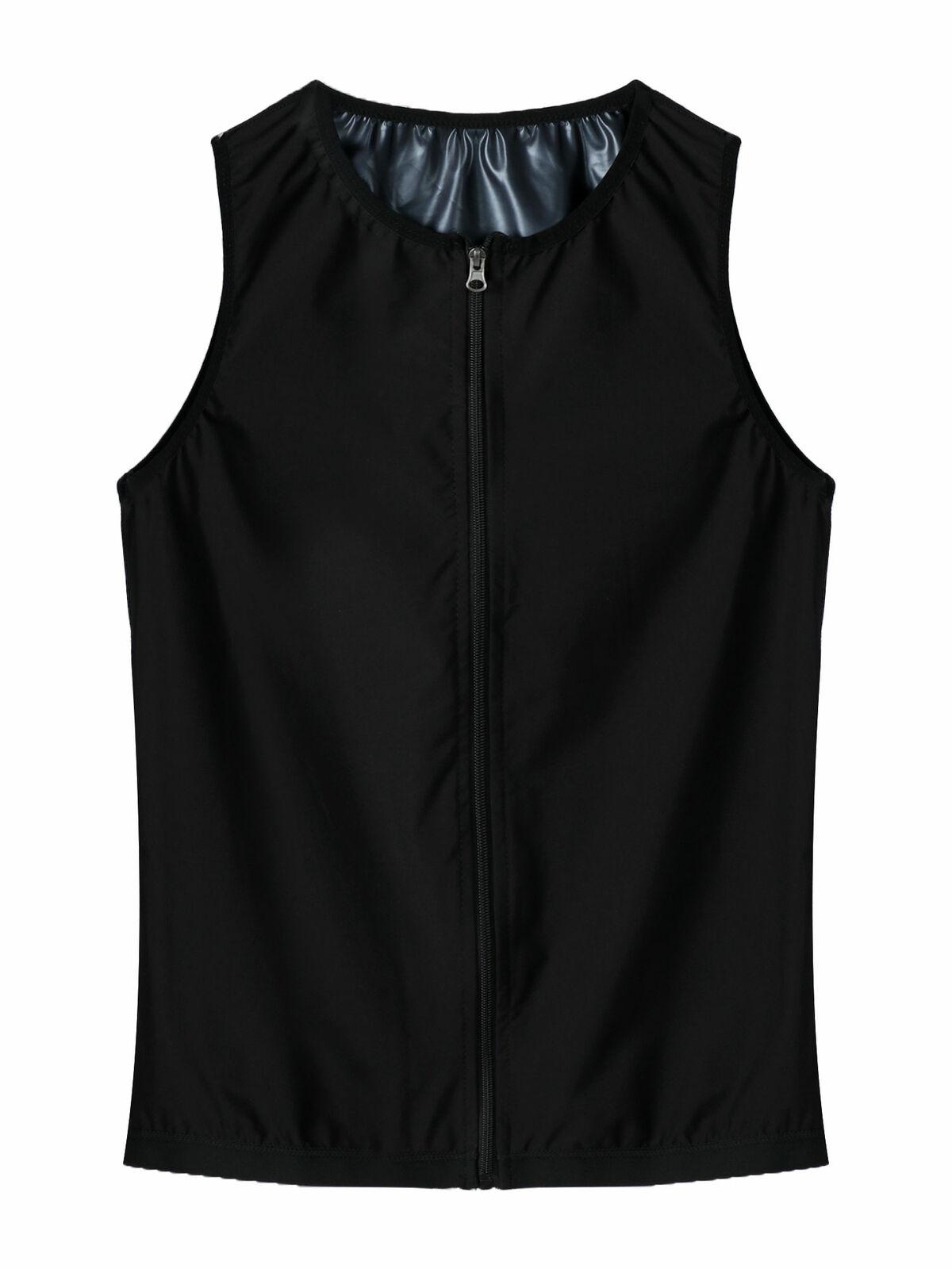 Men Shapewear Crop Tops Front Zipper Sleeveless Vest Workout Gym Fitness  Tops