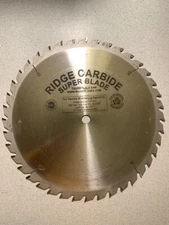 Table Saw Blade 12" Carbide Tipped, 40 Teeth, 5/8" Bore,