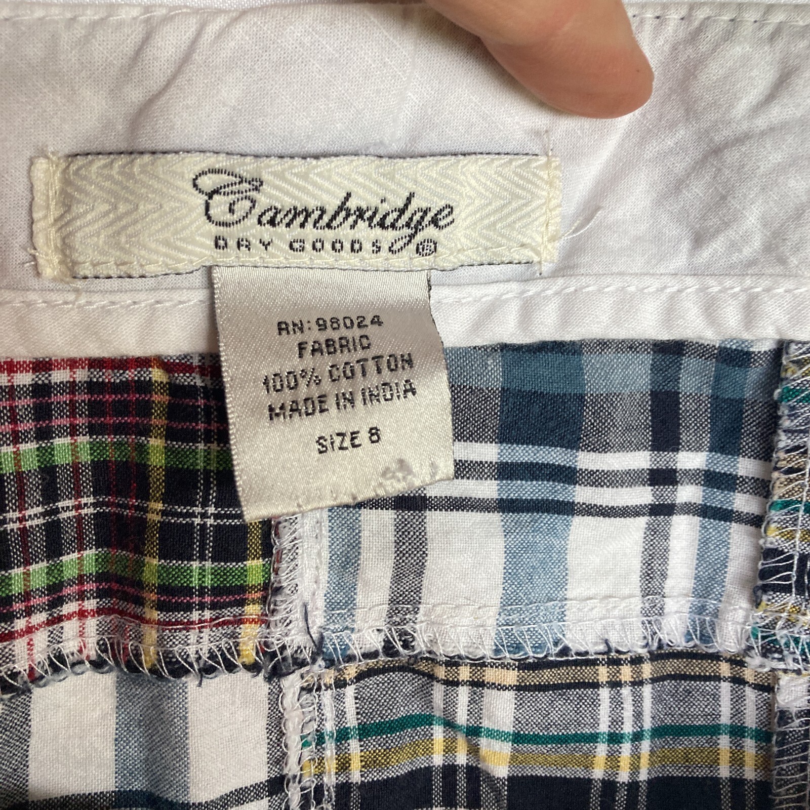 Y2k Cambridge Patchwork Plaid Button Front Hippie… - image 5