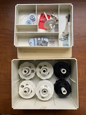 Lot of 13 Flexi-Stitch Cams Discs, Storage Case, VTG Singer Sewing Accessories